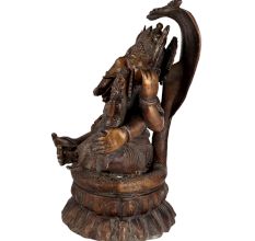 Brass Ganesha Statue With Sheshnag and Laxmi On His Lap