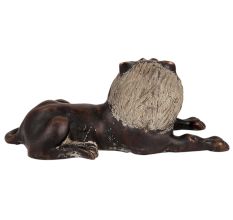 Black Brass Sitting Lion Statue
