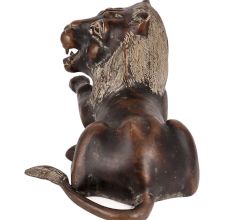 Black Brass Sitting Lion Statue