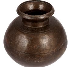 Brass Water Pot With Bird And Geometric Design