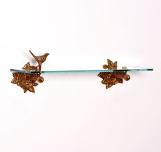 Brass Bird Figurine Bracket for Wall Shelves