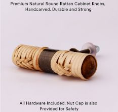 Natural Round Rattan Cabinet Knobs
