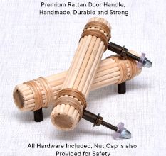 Round Stick Rattan Small Cabinet Handles (5 Inch)