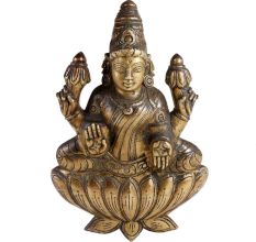 Vintage Laxmi Statue In Brass