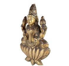 Vintage Laxmi Statue In Brass