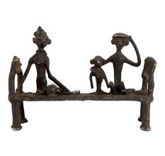 Vintage Tribal Bed With 3 Figure