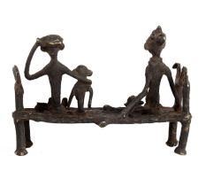 Vintage Tribal Bed With 3 Figure