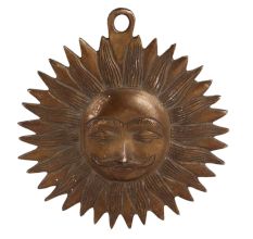 Sun Face Wall Hanging In Brass