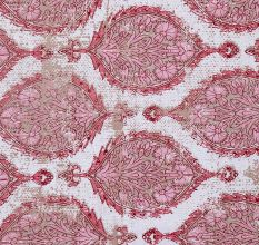 Cotton Bedsheet Abstract Maroon Patterend Leaf Design And 2 Pillow Covers