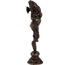 Brass Lord Ganesha Dancing On Sheshnag Statue