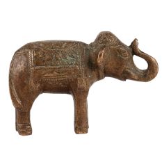 Brass Elephant Decor StatueÂ In Antique Finish