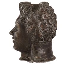 Brass Ancient Roman Young Man Head Ashtray