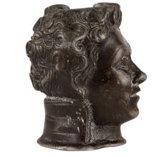 Brass Ancient Roman Young Man Head Ashtray