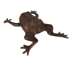 Brass Frog Figurine In Black Finish