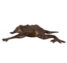 Brass Frog Figurine In Black Finish