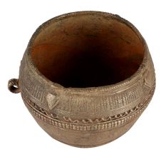 Tribal Brass Rice Measurement Bowl With One Handle