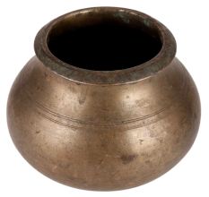 Brass Pot In Islamic Design And Dark Patina