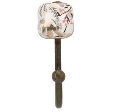 Golden Leaf Bird Square Ceramic Metal Hook Antique Fitting