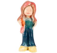 Porcelain Doll Little Girl in Blue DressÂ And Red Hair