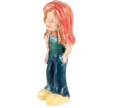 Porcelain Doll Little Girl in Blue DressÂ And Red Hair