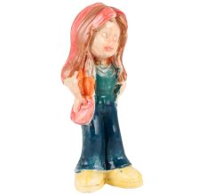 Porcelain Doll Little Girl in Blue DressÂ And Red Hair