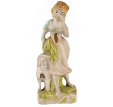 Vintage Ceramic Girl with Goat Figurine