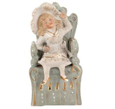 Baby Girl Porcelain Doll On Chair
