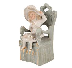 Baby Girl Porcelain Doll On Chair
