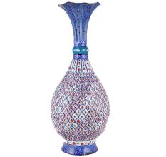 Blue Copper Enamel Flower Vase From The Middle East