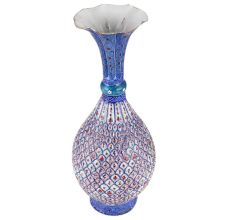 Blue Copper Enamel Flower Vase From The Middle East