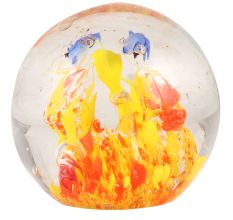 Yellow Aquatic Art Glass Paperweight