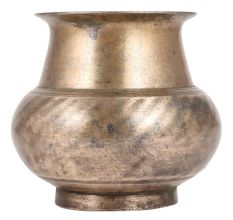 Vintage Used Holy Water Pot With Lines Plain