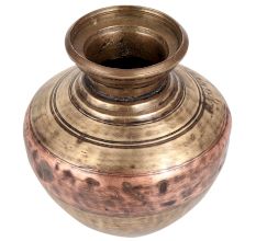 Vintage Used Holy Water Pot In Two Metals With Plain Design