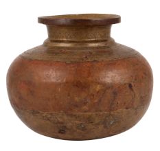 Vintage Holy Water Pot In 2 Metal Carved