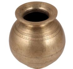 Vintage Round Milk Or Lassi Pot With Carving Work