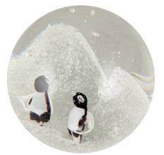 Clear Glass Round Crystal Ball Paper Weight With Marine Life