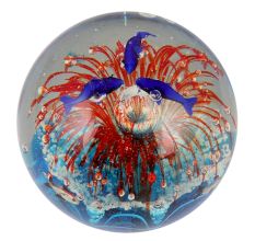 Round Glass Tropical Reef Fish Aquarium Paperweight