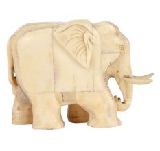 Sleek White Bone Elephant Figurine