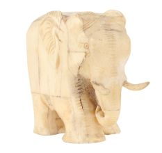 Sleek White Bone Elephant Figurine