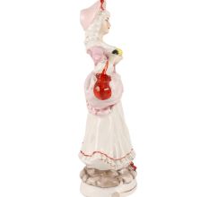 Porcelain Figurine Of A Lady Standing In Pink Dress