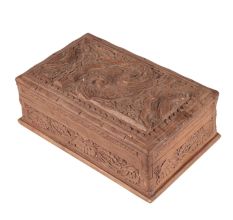 Wooden Carved Storage Box Kashmir Art