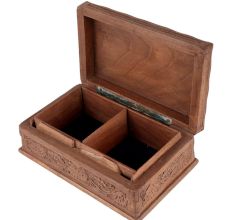 Wooden Carved Storage Box Kashmir Art
