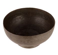 Etched Brass Pedestal Bowl In Dark Finish