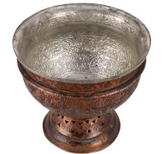 Vintage Kashmiri Art Bowl With Fine Utensil Work Used
