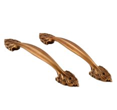 Brass European Design Door Handles In Pair