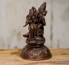 Copper Narsimha Laxmi With Garuda And Hanuman Statues