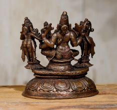 Copper Narsimha Laxmi With Garuda And Hanuman Statues