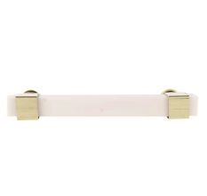 White Resin And Brass Small Door Handles