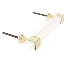 White Resin And Brass Small Door Handles