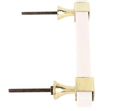 White Resin And Brass Small Door Handles